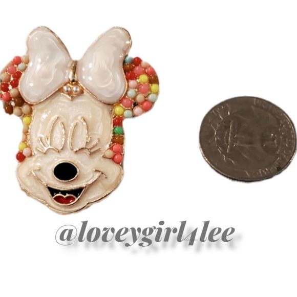 New MINNIE MOUSE RICEBEAD & RHINESTONE EARRINGS - Picture 3 of 6